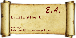 Erlitz Albert névjegykártya