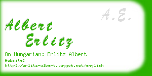 albert erlitz business card